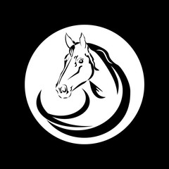 Vector silhouette of a horse's head