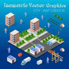 Isometric set module city