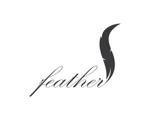 Obraz premium feather icon illustration vector template