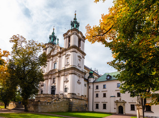 Fototapeta na wymiar Church of St Michael the Archangel and St Stanislaus Bishop and Martyr and Pauline Fathers Monastery (Skalka) in Krakow, Poland