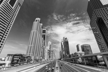 Dubai city center skyline, United Arab Emirates