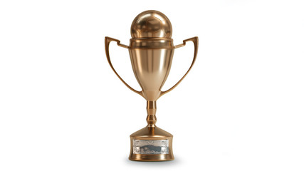 Fototapeta premium Bronze trophy cup SOCCER FOOTBALL 3D render illustration isolated on white background. 3D image.