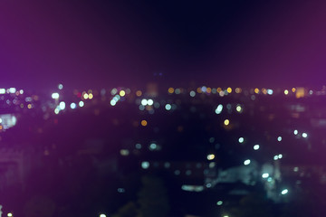 colorful night light in the city, image blur nightlife background