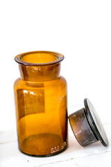 Antique medical glass bottles retro stylish design