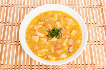 delicious soup of mondongo typical food of colombia