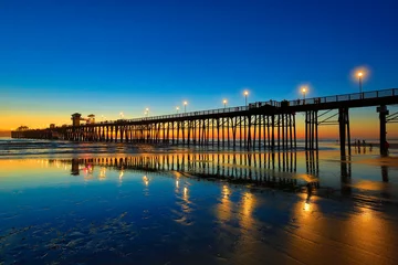 Foto auf Acrylglas Oceanside Pier bei Sonnenuntergang © VividImagex