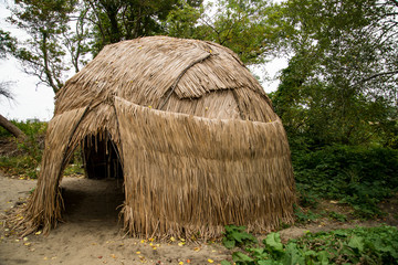 An Indian hut at Plimoth Plantation in Plymouth, MA. © Enrico Della Pietra