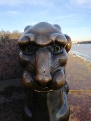 Fototapeta na wymiar Lion head in metal