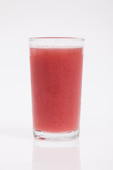 delicious and refreshing guava juice on white background
