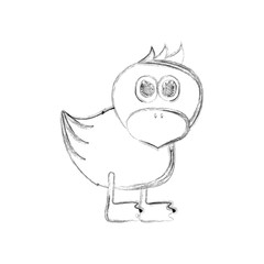 Sketch of a cute chicken. Vector illustration desing