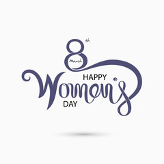 Pink Happy International Women's Day Typographical Design Elements.International Women's day symbol.Design for international women's day concept.Vector illustration