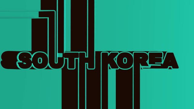 Image relative to South Korea travel theme. Text in geometry style design. Creative vintage typography poster concept. Letters with long shadows