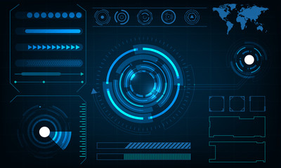 Abstract circle technology futuristic interface HUD concept , vector illustration.