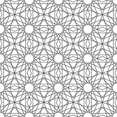 Seamless Islamic Pattern Black and White Vector Illustration, Abstract Islamic texture graphic design background