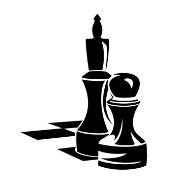 All Chess Pieces, Black And White, From Pawn To King And Queen. Flat Style  Vector Illustration. Royalty Free SVG, Cliparts, Vectors, and Stock  Illustration. Image 73418601.