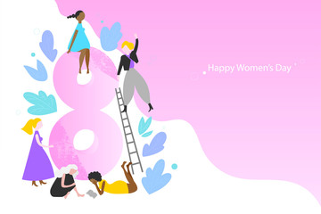 International Womens Day vector banner template  