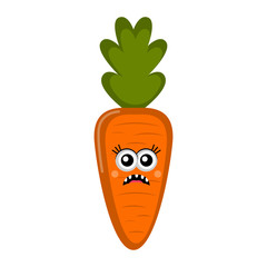 Isolated sad carrot cartoon. Vector illustration design