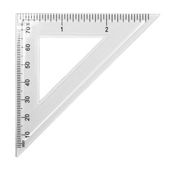 transparent triangle isolated on white background, with clipping path 