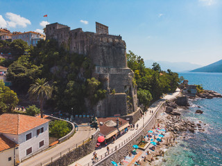 aerial view of forte mare in herceg novi montenegro