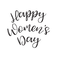 Women's day poster with text. Greeting card with typography design. Lettering banner. 8 march holiday. Vector illustration.