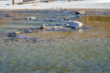 Rocks and boulds on the river bed