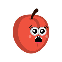 Isolated scared peach cartoon. Vector illustration design