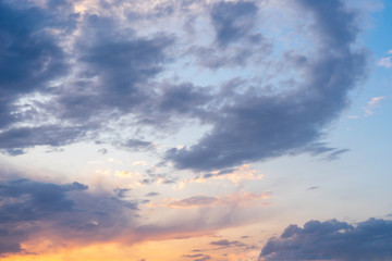 The sunset and clouds
