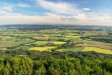 Fototapeta na wymiar View from the lookout tower Javornik. Hostyn Hills. East Moravia. Europe.