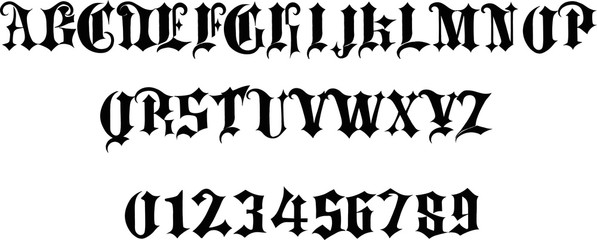 Classic gothic font - Vintage alphabet