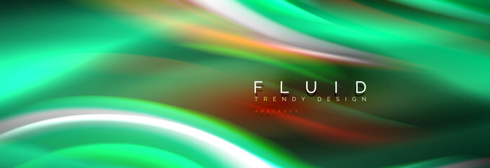 Fluid colors mixing glowing neon wave background, holographic texture