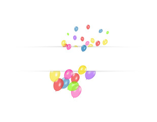 Color composition of vector realistic balloons isolated on white background. Balloons isolated. For Birthday greeting cards or other designs