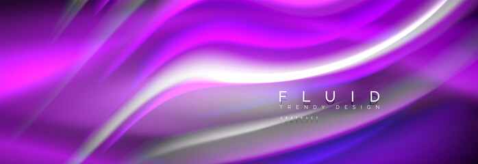 Fluid colors mixing glowing neon wave background, holographic texture