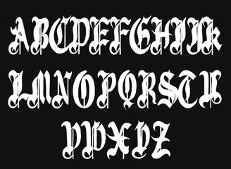 Classic gothic font - Vintage alphabet