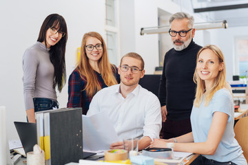 Diverse business team of men and women