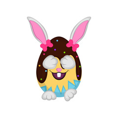 Obraz premium Cute easter bunny egg, Vector illustration design