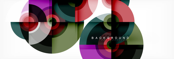 Round shapes vector abstract background. Trendy circle shapes composition vector