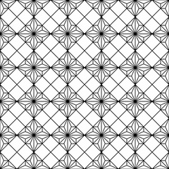 Seamless traditional Japanese geometric ornament .Black and white.