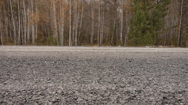 road cars create a new highway and asphalt laid