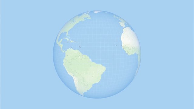 Zoom to Middle America. State Borders and Capitals. World Zoom Into Middle America - Planet Earth. Political Borders of Middle American Countries:  Mexico, Colombia, Venezuela, Cuba. High-Res Texture.