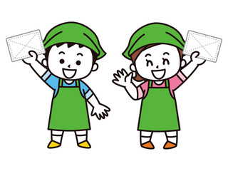 雑巾を持った子供