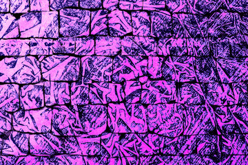 pink purple abstract graffiti texture on stone wall