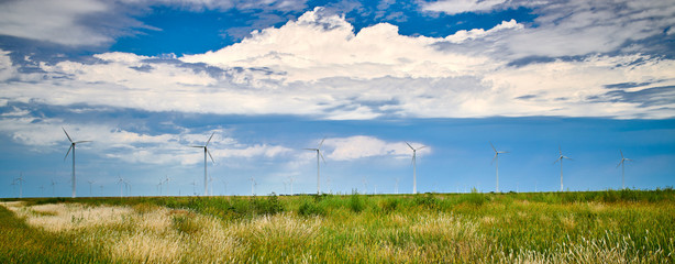 Windmills on the Open Plains of Kansas