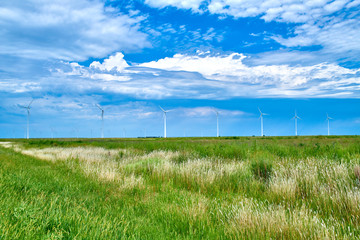 Windmills on the Open Plains of Kansas