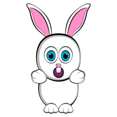 Cute surprised easter bunny. Vector illustration design