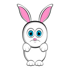 Cute sad easter bunny. Vector illustration design