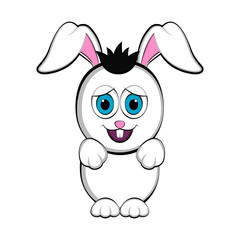Cute happy easter bunny. Vector illustration design
