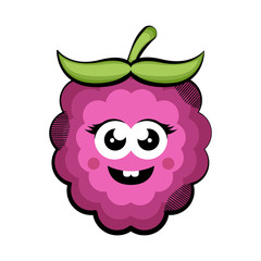 Happy blackberry cartoon. Colored sketch. Vector illustration design