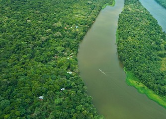 Aerial view of Tortuguero, Costa Rica