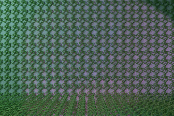 Background abstract CGI composition, string mat geometric backdrop for design, graphic resource. 3D render.