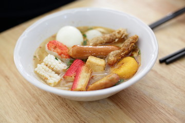 seafood yentafo noodle of asia food tasty
